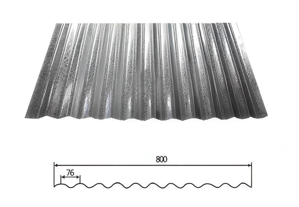 YX18-76-800（Arco circular）-Color Hoja de acero acanalada revestida /PPGI Hoja de acero de la teja de tejado