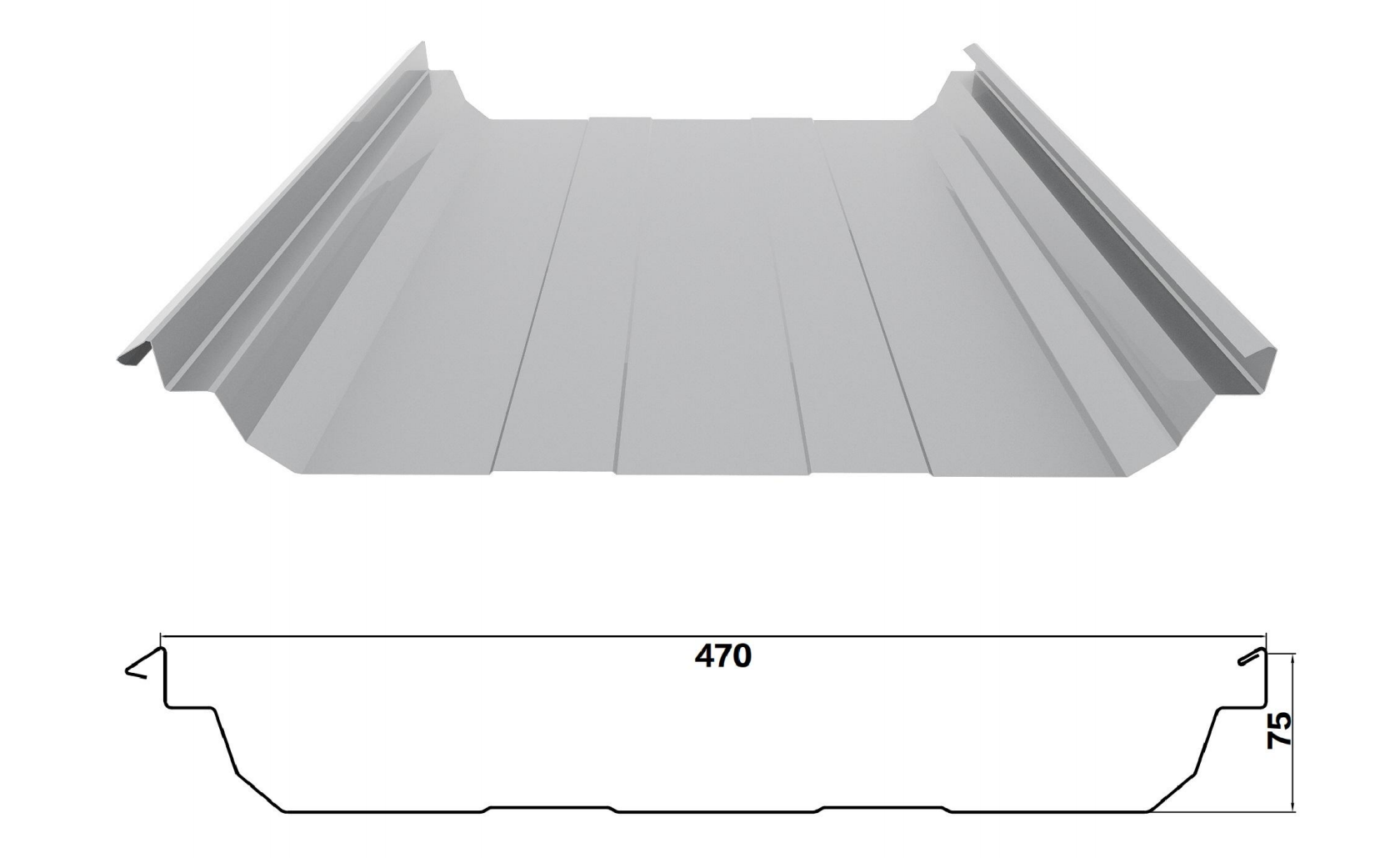 YX75-470 /Color recubierto de chapa de acero corrugado /PPGI hoja de acero para techos de tejas