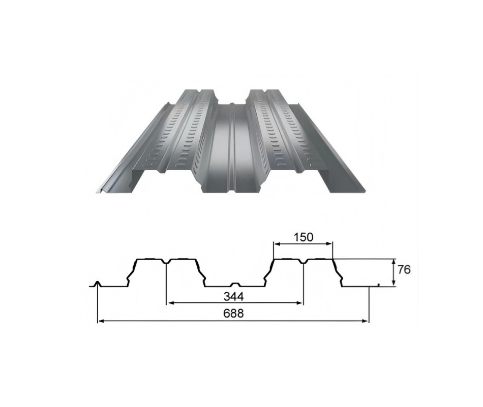 TD76-344-688 /Piso Abierto /Piso Deck /Plancha Perfilada /Plancha Metálica
