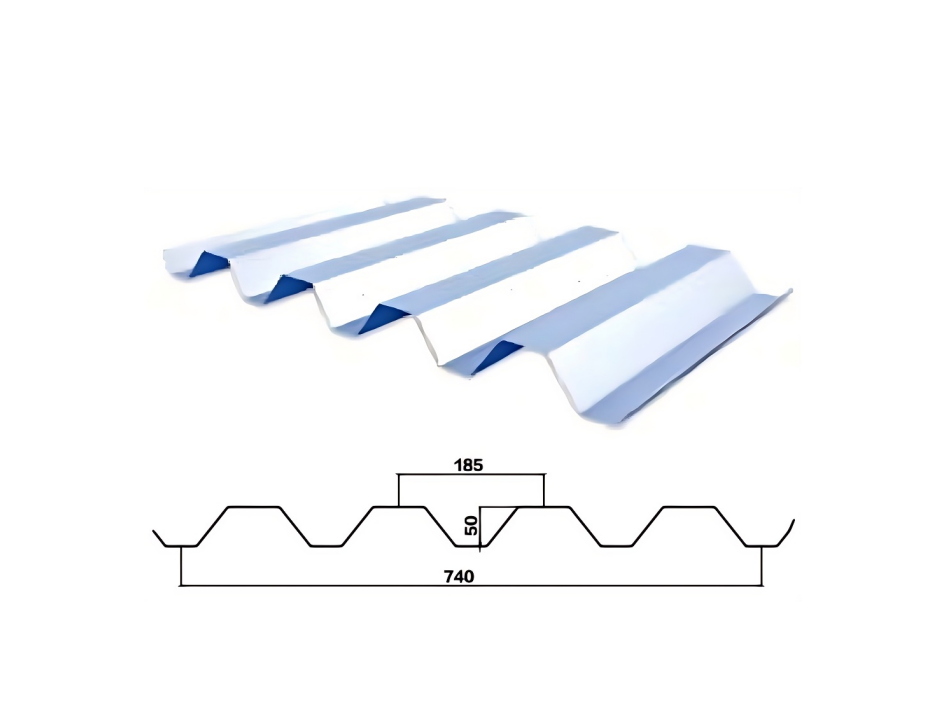 TD50-185-740 /Piso Abierto /Piso Deck /Lámina Perfilada /Piso Metálico