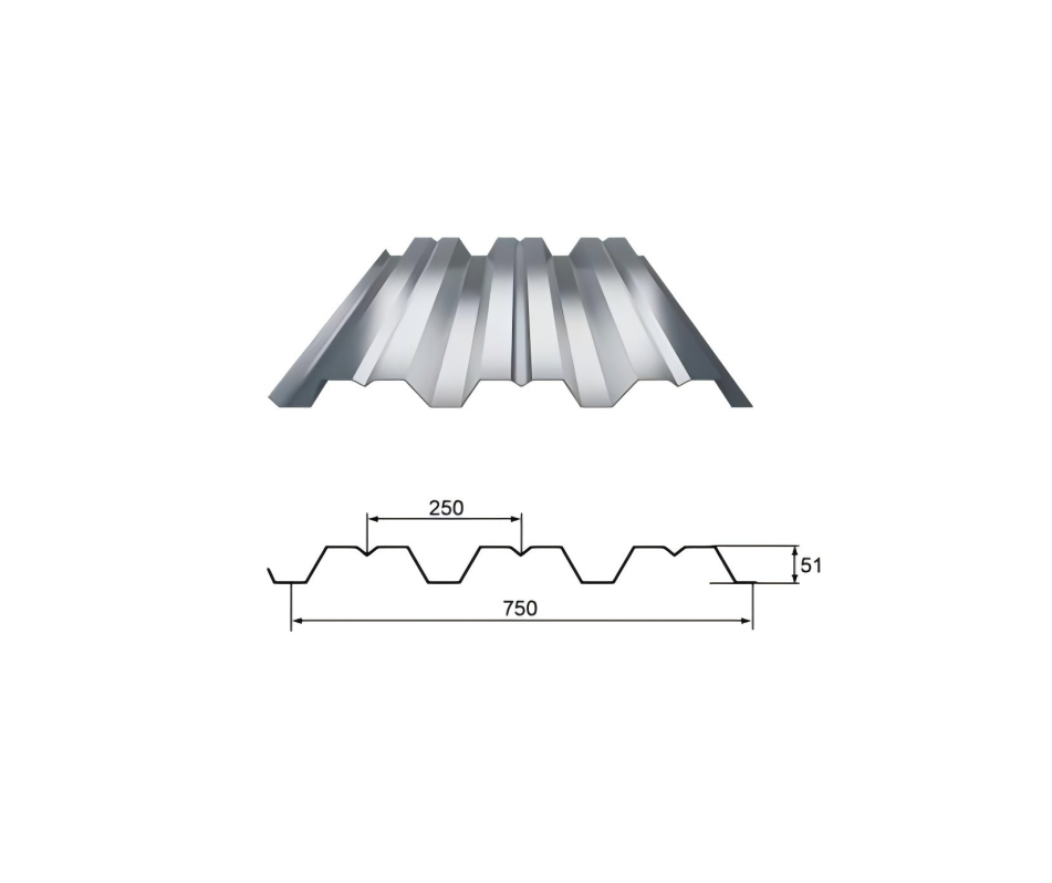 TD51-250-750 /Piso Abierto /Piso Deck /Chapa Perfilada /Piso Metálico