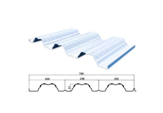 TD51-253-760 /Piso Abierto /Piso Deck /Lámina Perfilada /Piso Metálico