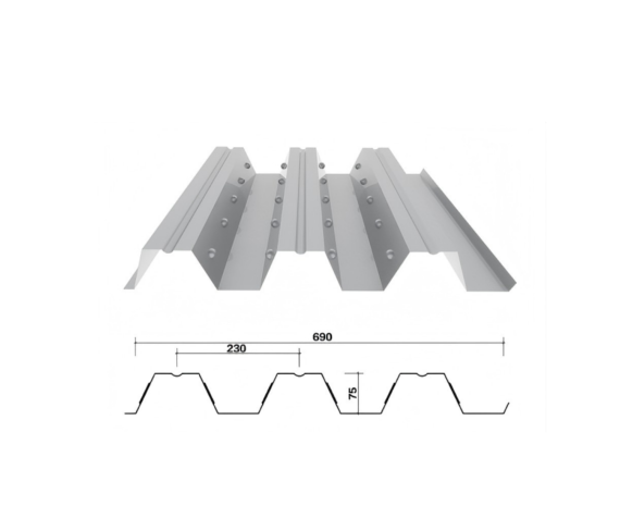 TD 75-230-690 /Piso Abierto /Tablado de Suelo /Chapa Perfilada /Tablado Metálico
