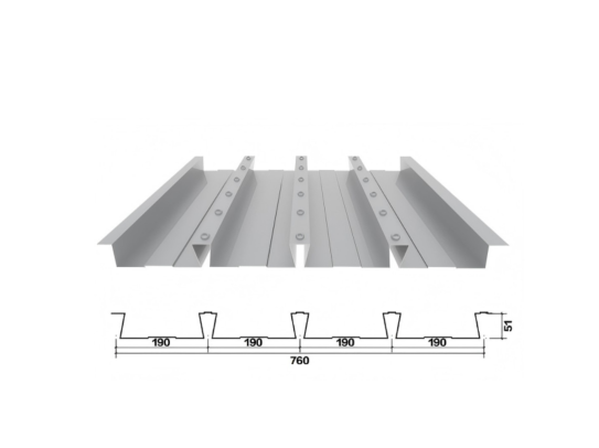 TD 51-190-760 /Piso Abierto/Placa de Suelo /Plancha Perfilada /Placa Metálica