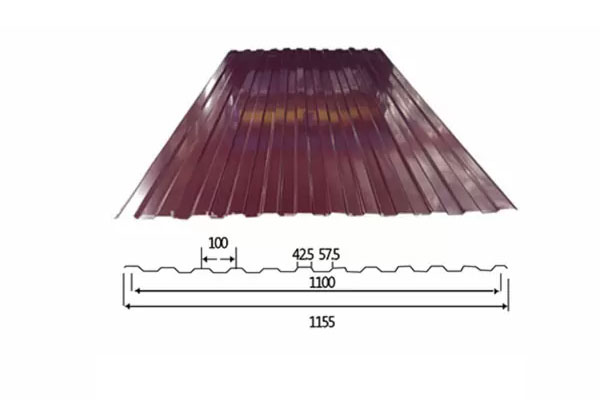 YX10-100-1100(C10) /Color recubierto de chapa de acero corrugado /PPGI Hoja de acero para techos de tejas