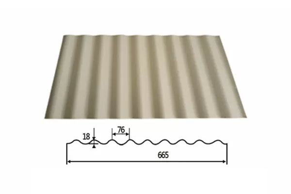 YX18-76-665（Arco circular） /Color recubierto de chapa de acero corrugado /PPGI hoja de acero para techos de tejas