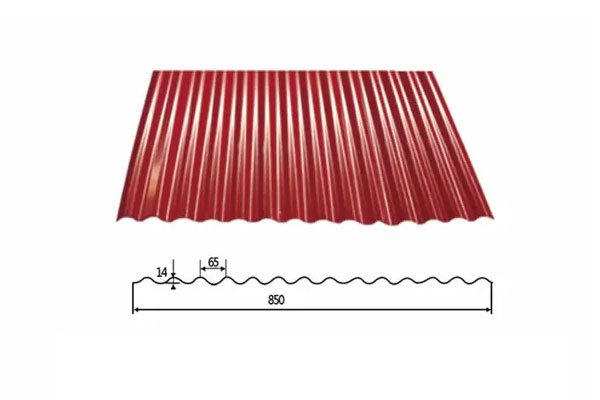 YX14-65-850（Arco circular） /Color recubierto de chapa de acero corrugado /PPGI hoja de acero para techos de tejas