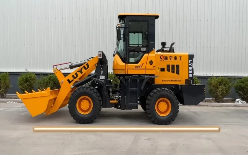 Radlader Motorölstandskontrolle