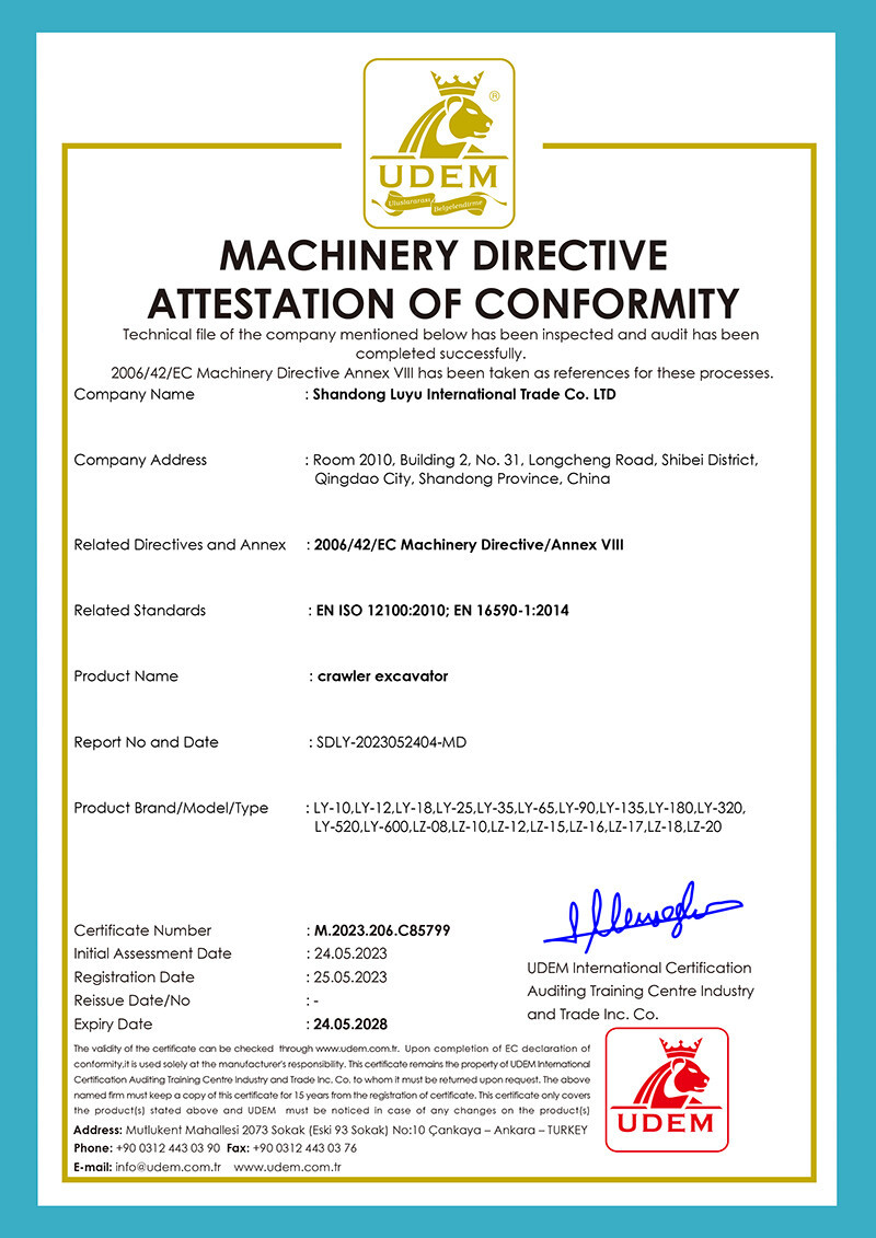CE- und Euro V-Zertifikat Minibagger