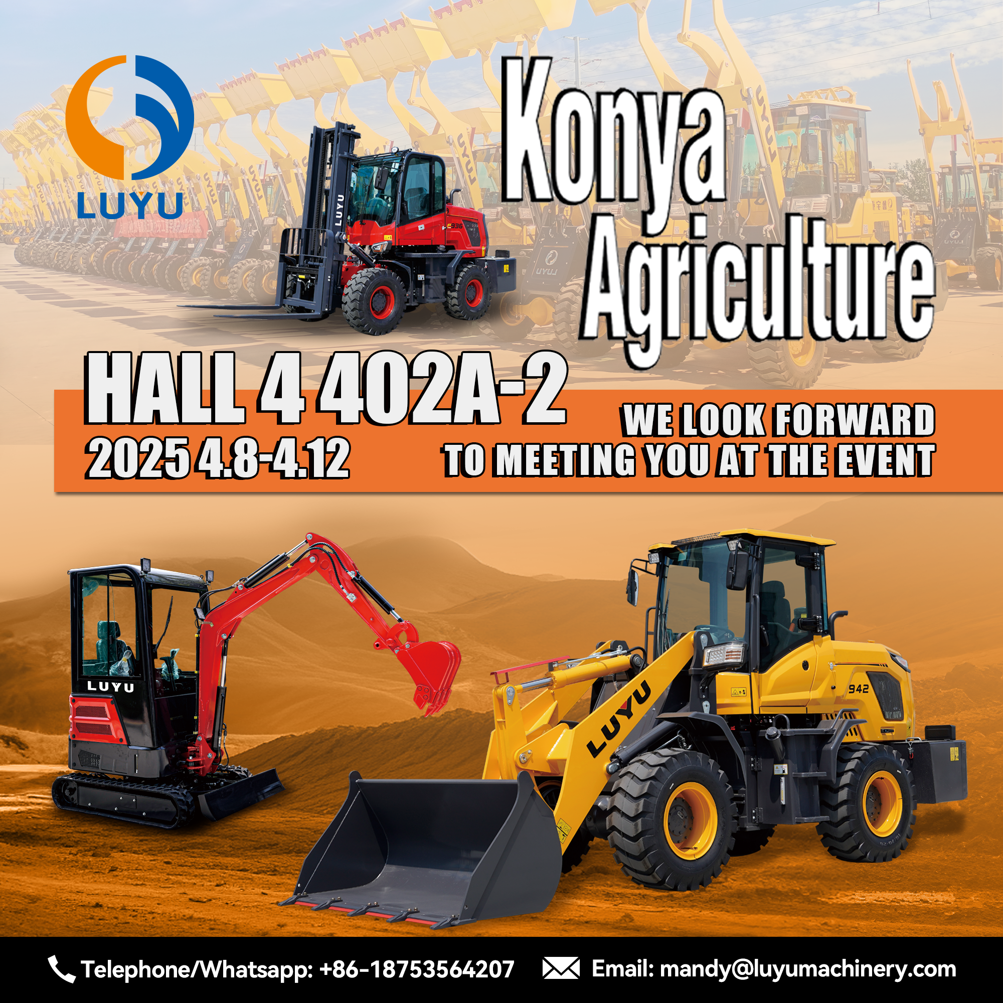 LUYU lädt Sie zur Landmaschinenausstellung in Konya in der Türkei ein
