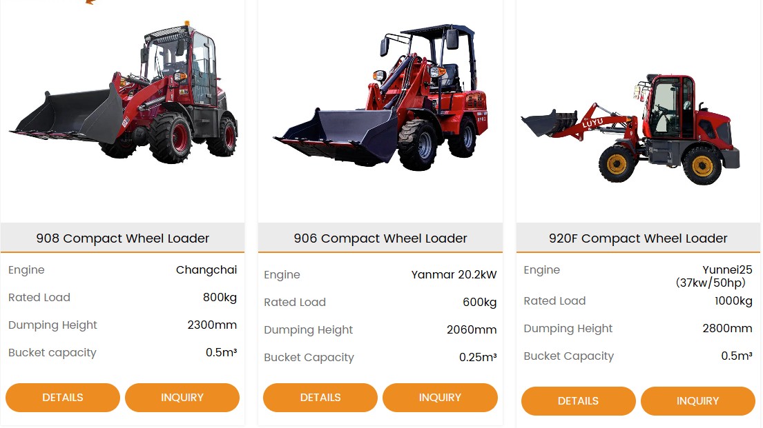 Small & Compact Wheel Loaders LUYU
