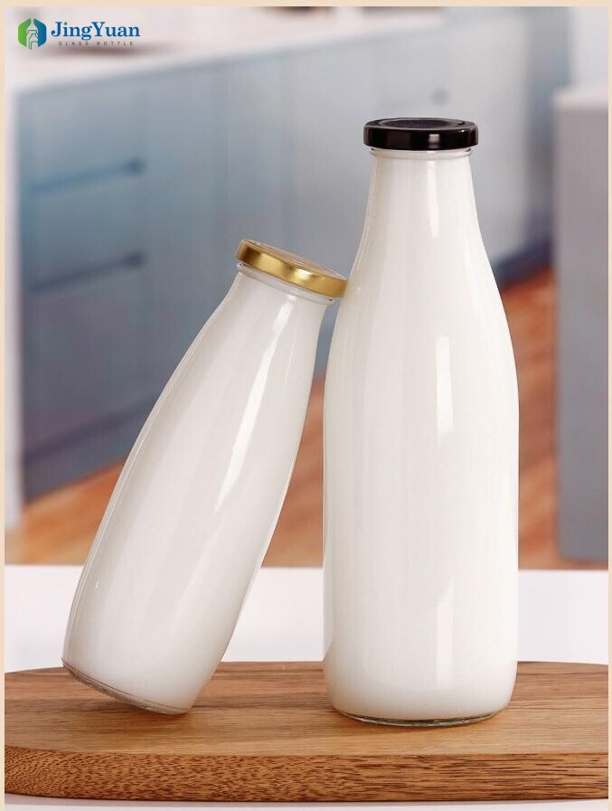 Botellas de leche de vidrio
