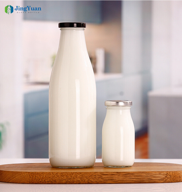 Botellas de leche de vidrio