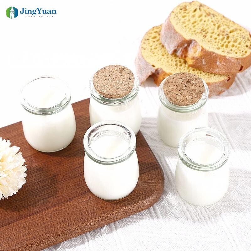 Tarros de yogur de vidrio