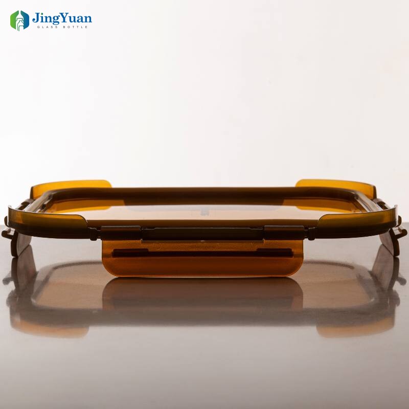 Caja cuadrada de rayas verticales para alimentos