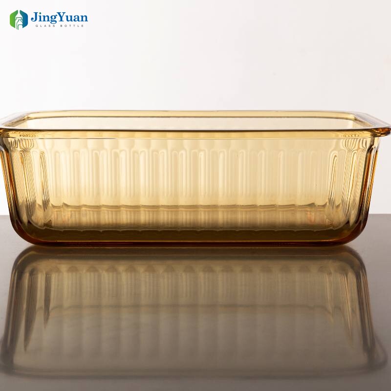 Caja cuadrada de rayas verticales para alimentos