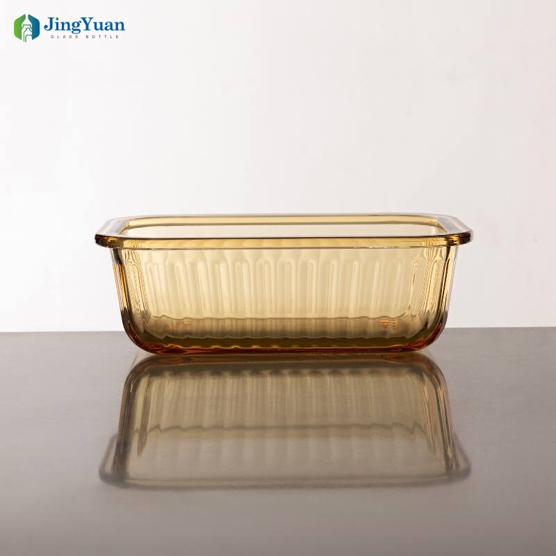 Caja cuadrada de rayas verticales para alimentos