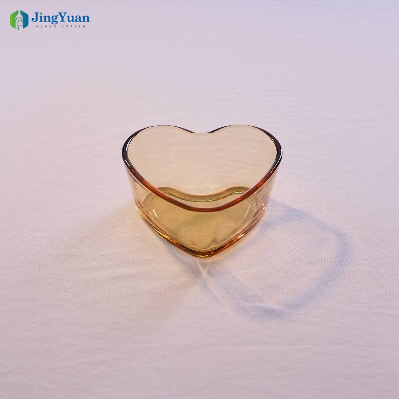 Cuenco de vidrio borosilicato en forma de corazón