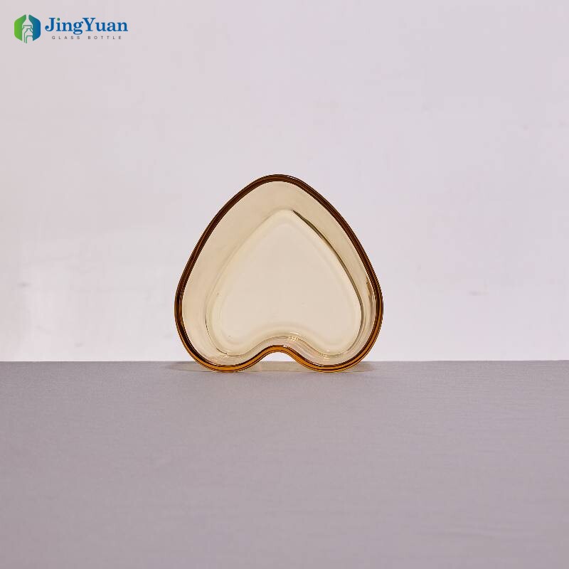 Cuenco de vidrio borosilicato en forma de corazón