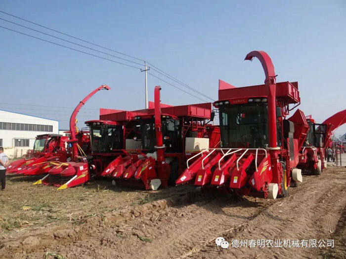 On-site demonstration of Chunming corn harvester