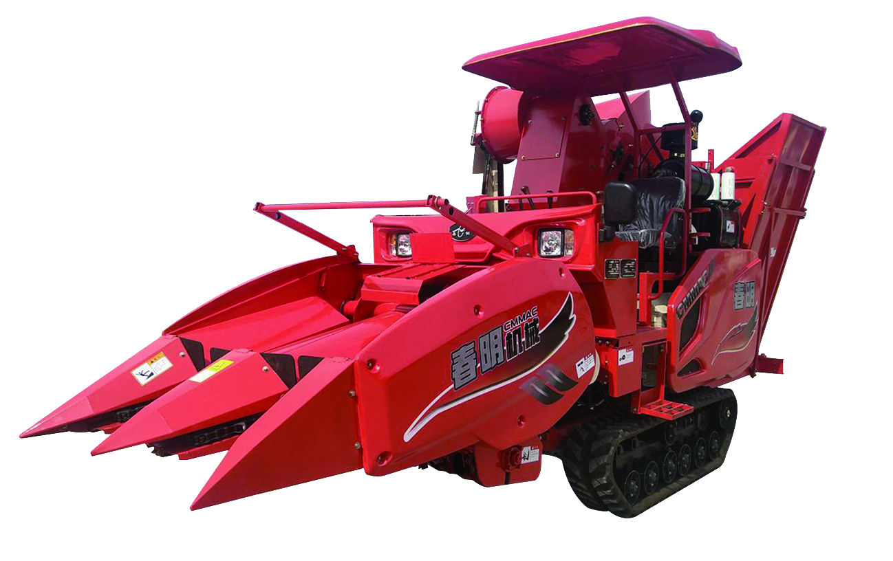 Chunming brand crawler corn harvester in operation