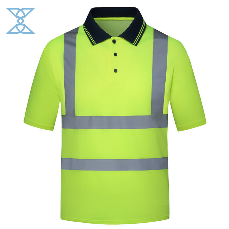 Night Work T-shirt Reflective Tops Workwear Hi-Vis Polo Shirt