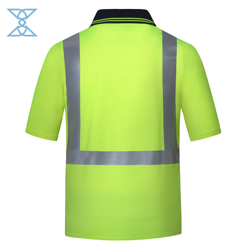 Reflective Safety Polo Shirt with Black Bottom - High Visibility Workwear