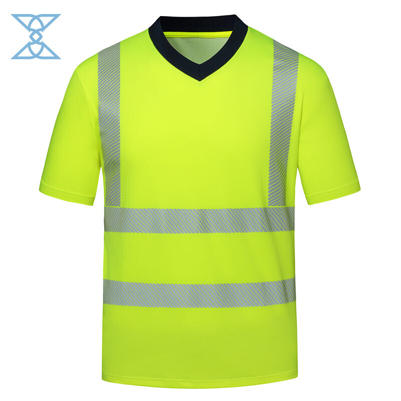 High Visibility Fluorescent Yellow Short Sleeve Reflective T-Shirt