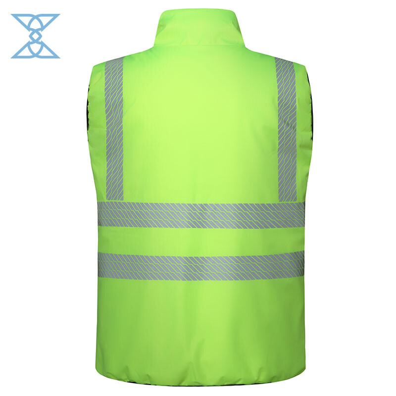 High-Visibility Reflective Safety Vest with Zipper Closure for Workwear