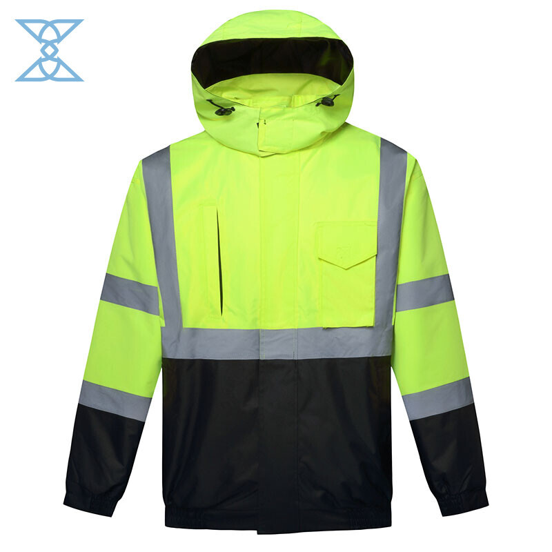 Road Work High Visibility Coat Clothes Workwear Safety Reflective Work