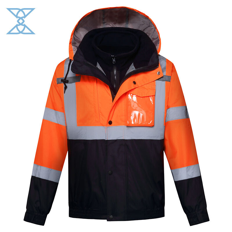 High-Visibility Waterproof Safety Jacket with Multi-Functional Pockets