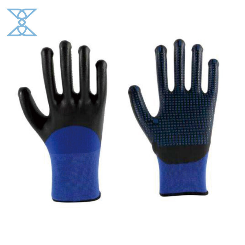 Seamless Knit Nylon Safety Work Gloves with MicroFoam Nitrile Coating