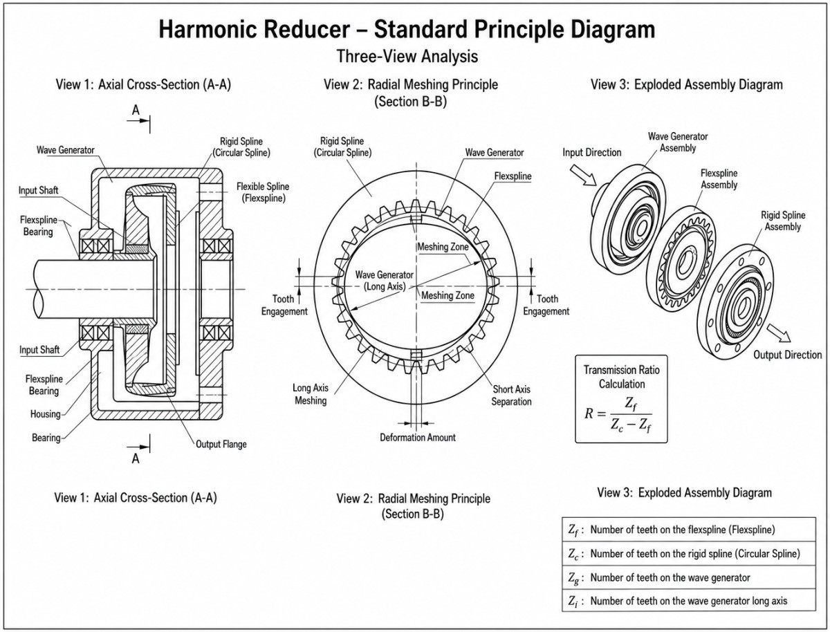 Harmonic Drive reducer flexspline transmission and low backlash architecture Nabtesco RV vs Harmonic Drive vs WITTENSTEIN: Why Backlash-Free Planetary Actuators Are Emerging