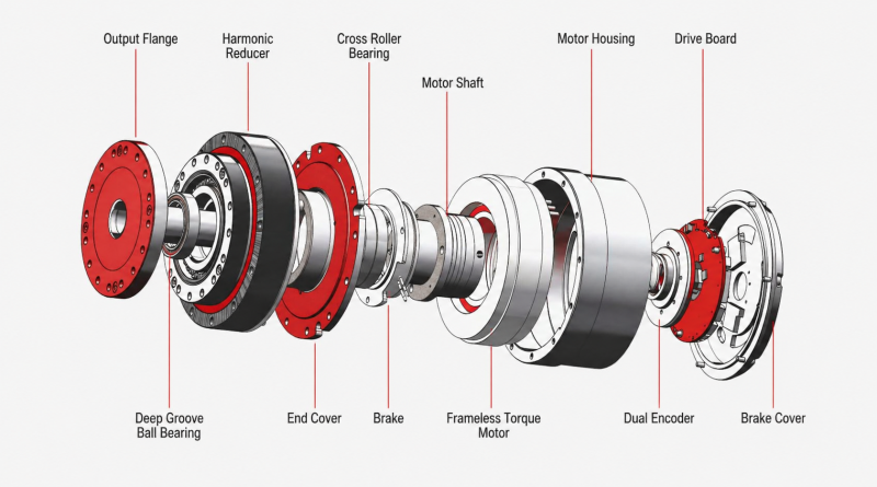 harmonic drive robot joint motor
