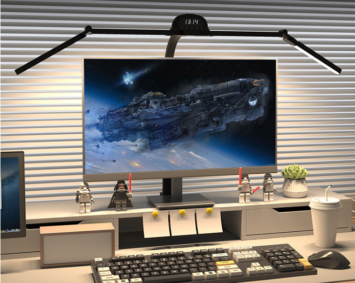 KT401D   120cm Four Heads Desk Lamp With Clock Display and Sensor