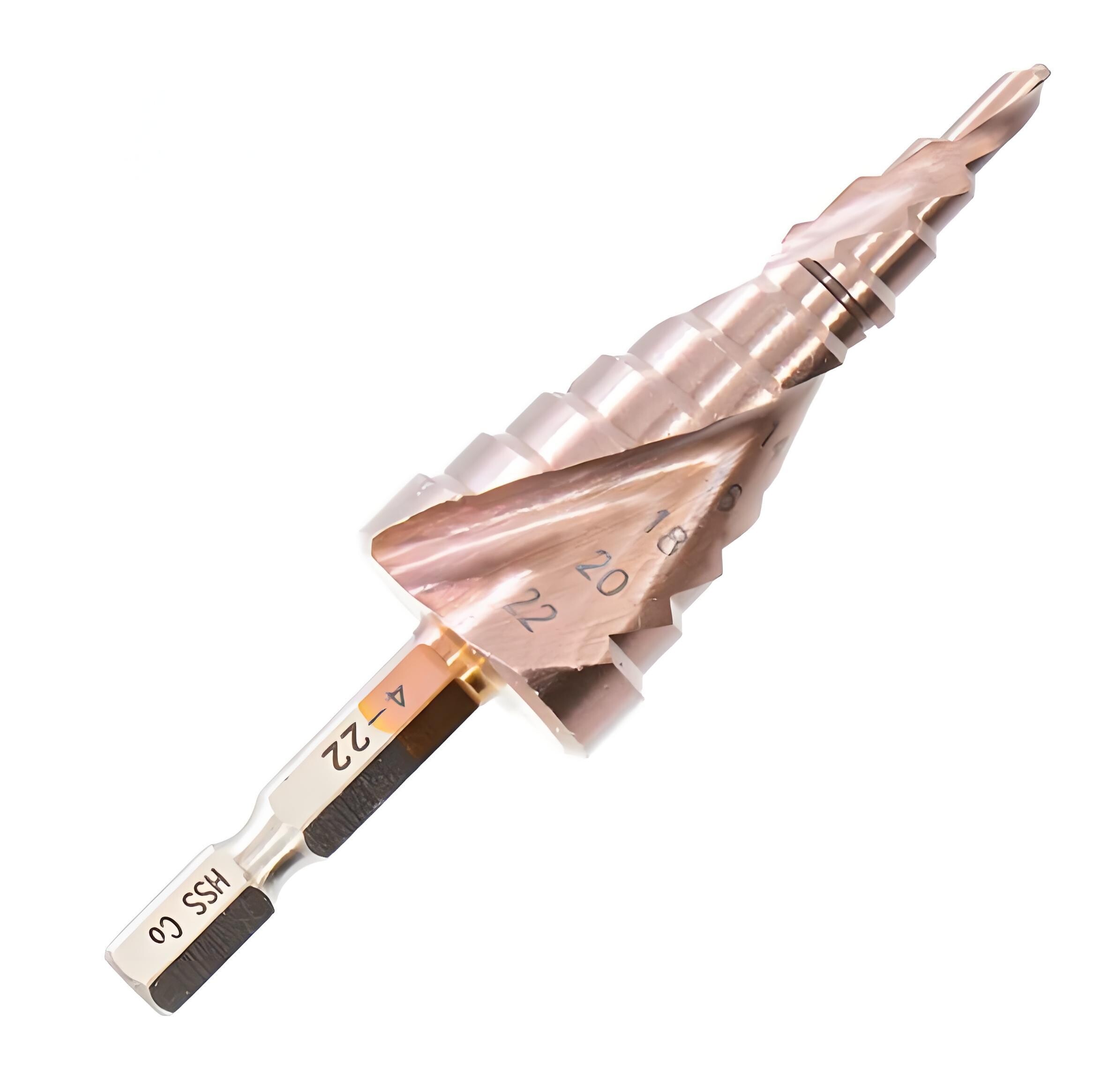 Cobalt 5% Step Drill Bit M35 Spiral Flute For Cutting Drilling Holes On Thin Metal