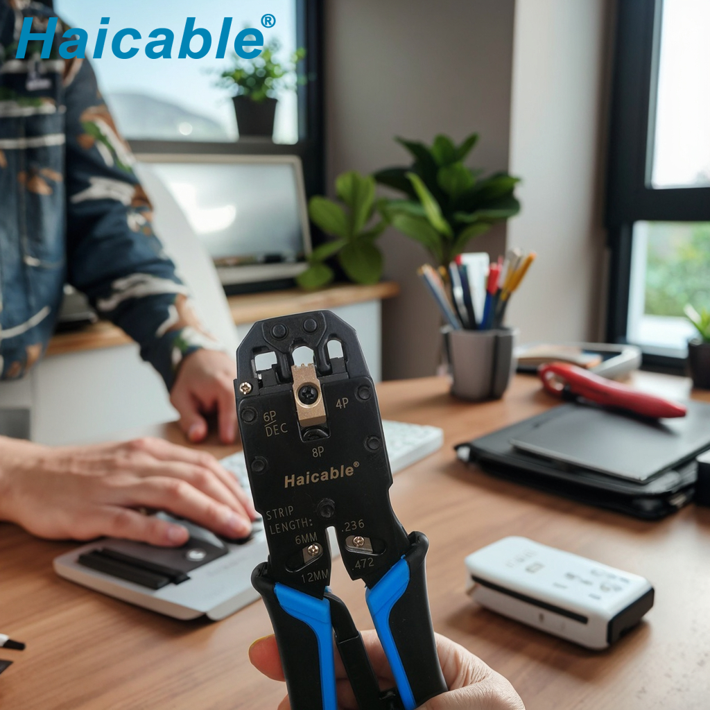 Outil de sertissage, dénudage et coupe RJ45 RJ12 RJ11 HT-2008R