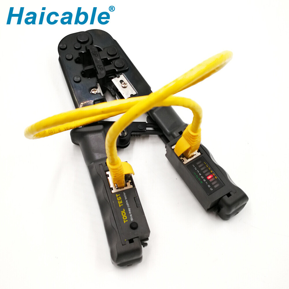 Outils RJ45 RJ12 RJ11 pour sertir, dénuder, couper et tester les câbles HT-N568CR Outils RJ45 RJ12 RJ11 pour sertir, dénuder, couper et tester les câbles HT-N568CR