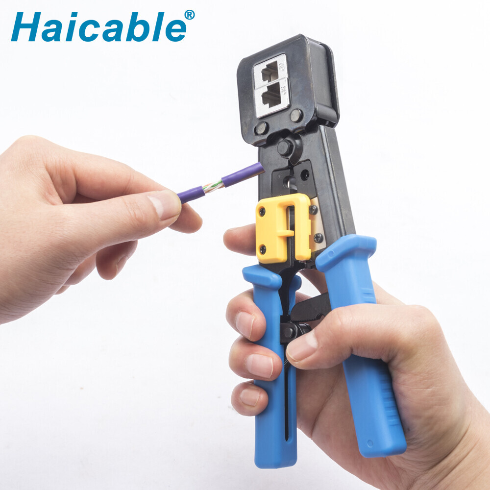 Pince à sertir pour connecteurs RJ45/RJ12 standard et traversants HT-268R