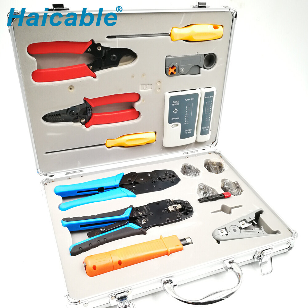 Trousse à outils réseau et testeur de câble HT-K4015