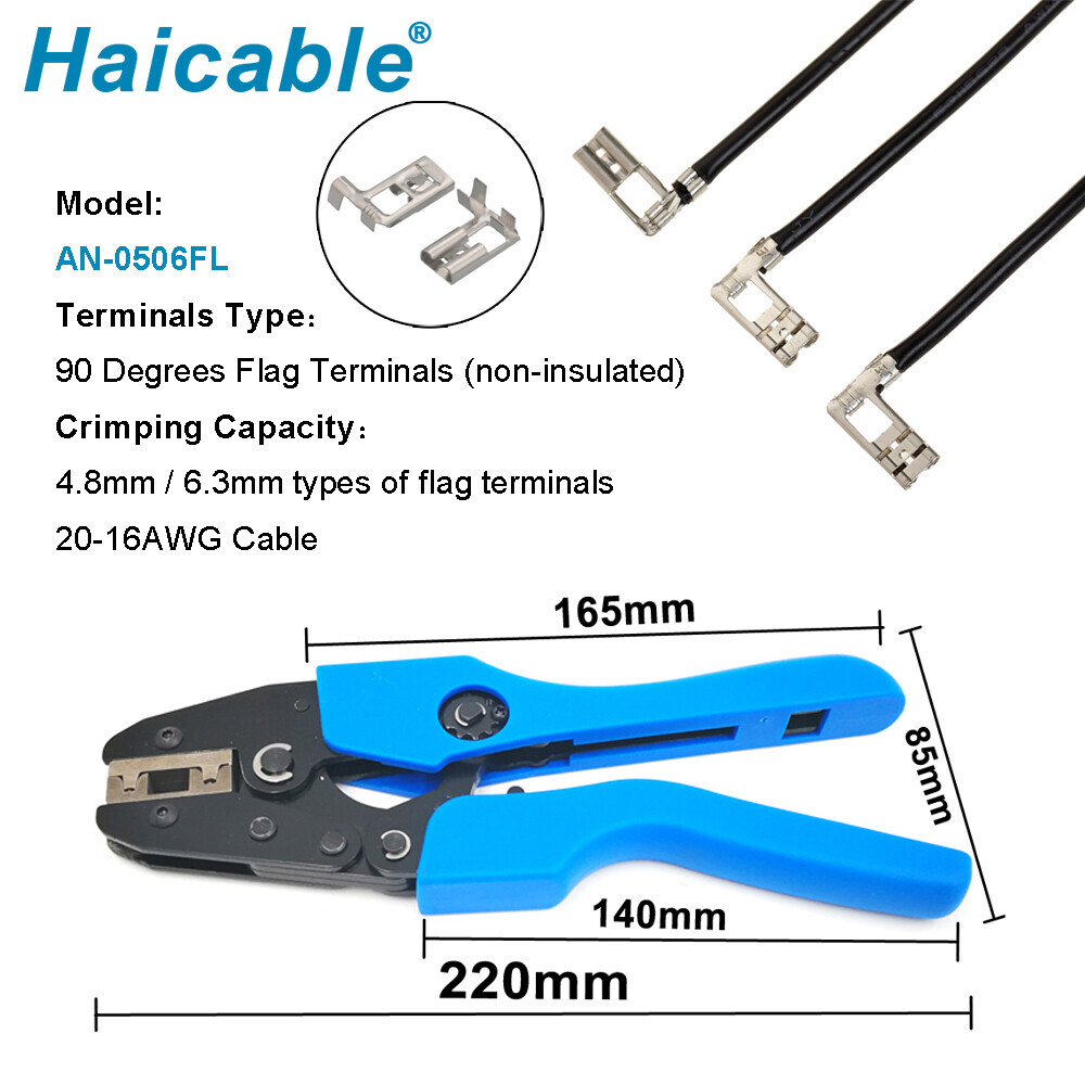 Outils de sertissage pour bornes en drapeau à 90° non isolées AN-0506FL