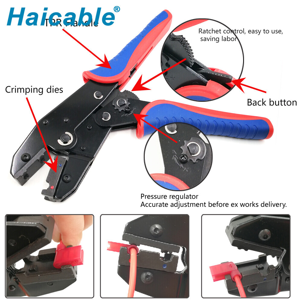 Outils de sertissage pour bornes à drapeau isolées à 90° LXR-07FL