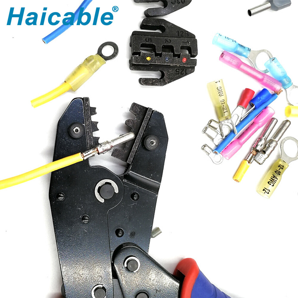 KIT-03C Pince à main pour fils et câbles avec matrices interchangeables et jeu d'outils de sertissage de bornes