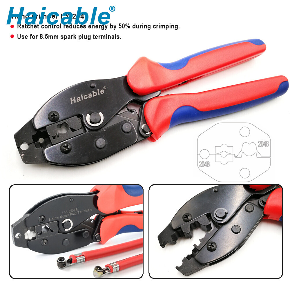 Outil à sertir à cliquet pour bornes de bougie LY-2048