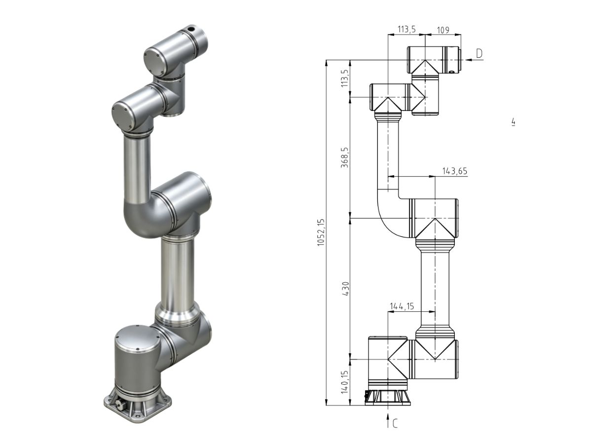 Bras robotique collaboratif 6 axes CR-05E-C00