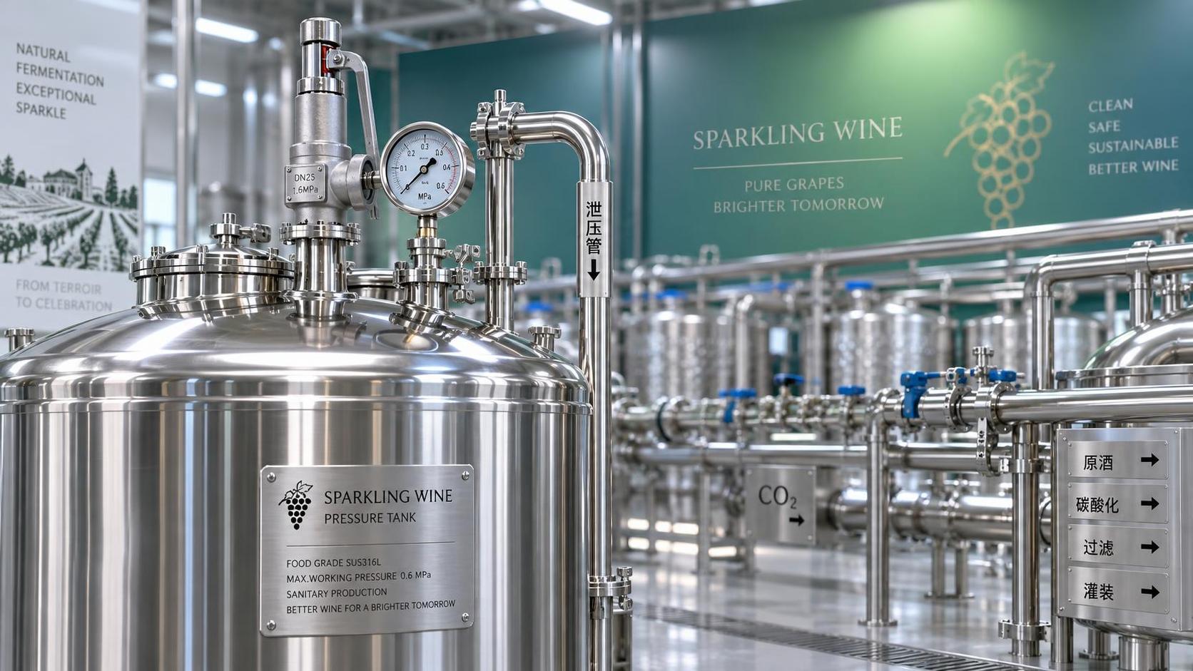 How often should safety valves on a sparkling wine tank be inspected