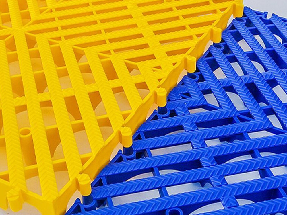 Tapis de sol en PVC emboîtables pour lavage de voiture, antidérapants et drainants