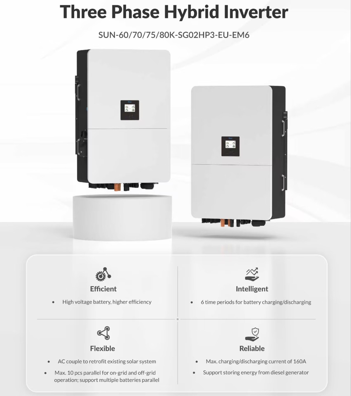 60KW 80KW Deye Solar Hybrid Inverter