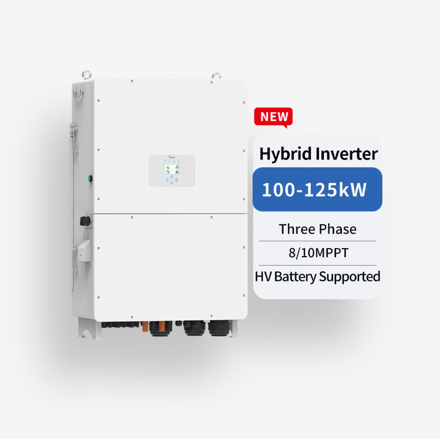 Deye Solar Hybrid Inverter 100KW IP65 High Technology High Reliable 3phase 125KW Solar Energy Storage Inverter for Industry Use Deye Solar Hybrid Inverter 100KW IP65 High Technology High Reliable 3phase 125KW Solar Energy Storage Inverter for Industry Use