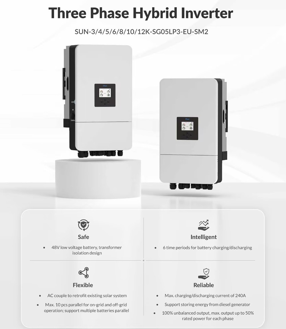 3KW to 12KW Deye Hybrid Inverter 3phase Low Voltage